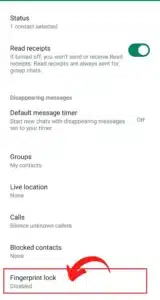 whatsapp par fingerprint lock kaise lagaye