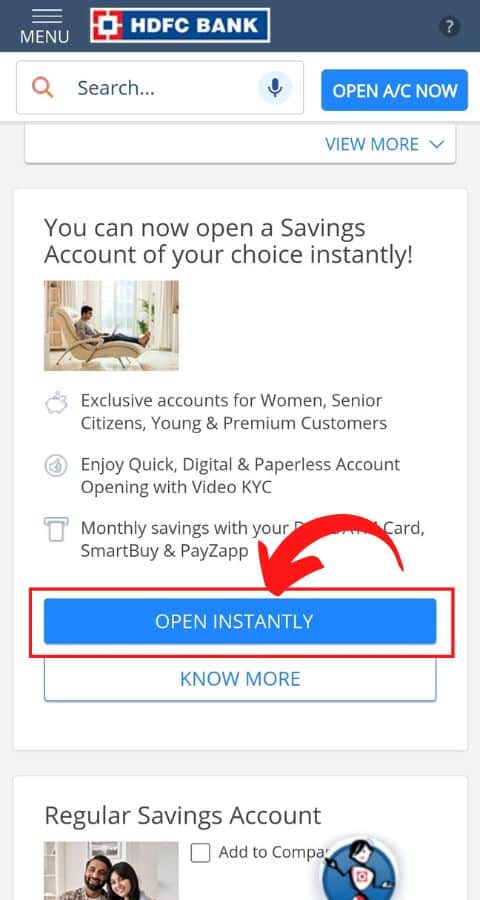 HDFC Bank Online Account Open