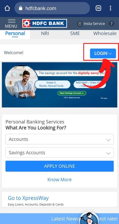 HDFC Bank Online Account Open